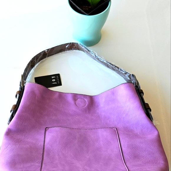 💜 Vegan Leather Classic Hobo Bag in Vibrant Purple - Picture 16 of 16